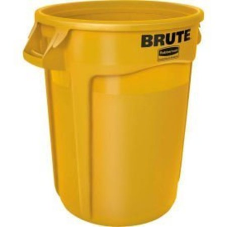 Rubbermaid Commercial Rubbermaid Brute® FG264360YEL Trash Container w/Venting Channels, 44 Gallon - Yellow FG264360YEL